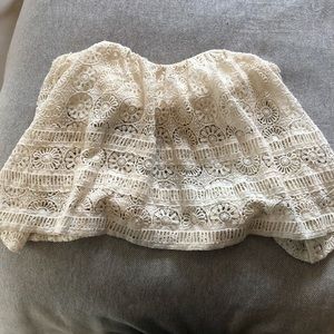 Free People crochet strapless top